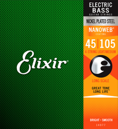 엘릭서(Elixir) 베이스 기타줄 나노웹 라이트 미듐 14077(045-105)